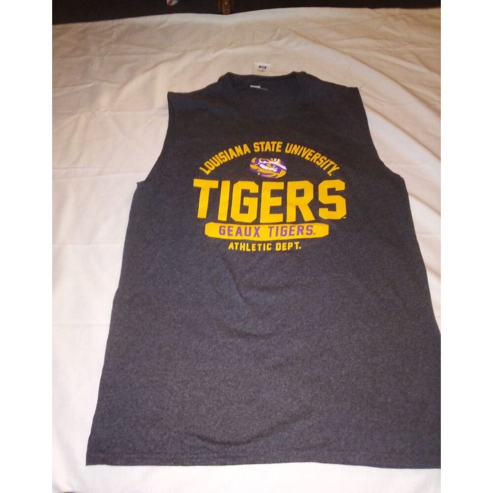 Men's LSU Louisiana State Tigers sleeveless T-Shirt Size large
